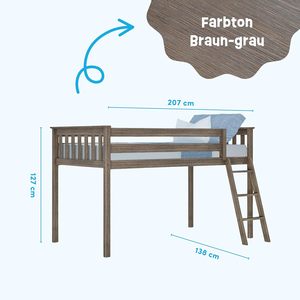 Marrone/grigio pino medio dormiente telaio con Base a doghe per ragazzi <span class=keywords><strong>e</strong></span> ragazze camera da letto o soggiorno in legno - Product Image 3