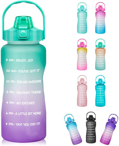 Wholesale 128 oz Eco-Friendly Dishwasher Safe Drinkware <b>Water</b> Bottle Removable Straw Time Marker Customized Color for Fitness - Product Image 1