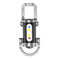 Mini linterna portátil con llavero, aleación de aluminio, multifuncional, carga de emergencia, carga rápida tipo C, resistente al agua