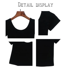 T-shirts en coton pour femmes de haute qualité Logo personnalisable <span class=keywords><strong>Crop</strong></span> <span class=keywords><strong>Top</strong></span> en T-shirt court en gros imprimé de style vintage - Product Image 3