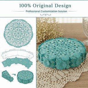 Caja de Dulces de Papel con Forma de Pastel, Caja de Regalo con Recortes Florales para Cumpleaños, Bodas, Aniversarios y Fiestas - Product Image 5
