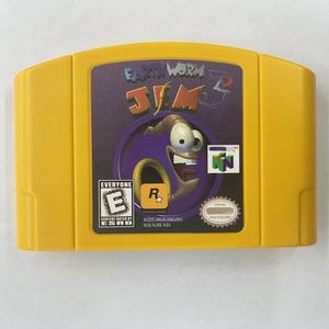 USA Version NTSC Anglais pour Consoles N64 Cartouches de jeux vidéo Earthwork <span class=keywords><strong>Jim</strong></span> 3D pour Console <span class=keywords><strong>Nintendo</strong></span> 64 - Product Image 1