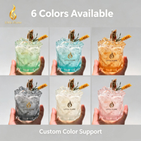 Großhandel Private Label Luxus Jelly Duftkerze Cocktail-Form Klares Gel-Wachs Grünes Raumduft-Geschenkset