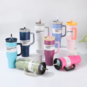 40oz Stainless Steel Tumblers Custom logo Insulated Vacuum Mug Tumbler Portable Stainless Steel Tumbler With <b>Straw</b> - Product Image 3