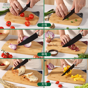 Bamboo Chopping Board <b>Set</b> Three Piece Small Medium Large Size Kitchen Cutting Board With Silicone Holes For Vegetables Meat - Product Image 1