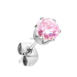 Offre Spéciale acier inoxydable élégant Six-Prong rond rose zircone <span class=keywords><strong>bijoux</strong></span> de beauté étincelants - Product Image 4
