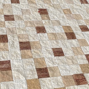 بلاط حجر الترافرتين المختلط الأحمر والبيج والأبيض، حجارة متدحرجة لتبليط الأرضيات الخارجية في الفناء والحديقة والمناظر الطبيعية - Product Image 1