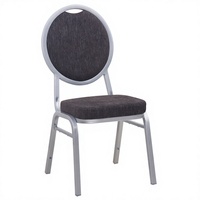 Chaise de conférence et de salle à manger en alliage d'aluminium et tube de fer, revêtement en lin, design moderne et minimaliste, mousse haute élasticité, chaise pour hôtels