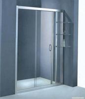 Portes de douche coulissantes encadrées gris noir personnalisées Plexiglas avec alliage d'aluminium caractéristique coupe-vent Surface finie