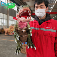 Marionnettes de dinosaures bébés T-Rex animatroniques réalistes contrôlées à la main, en vente, directement de l'usine