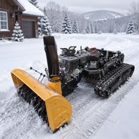 Tondeuse à gazon robotisée électrique télécommandée avec souffleur à neige, coupe-herbe 2 en 1 pour grand jardin