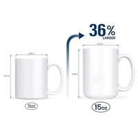 Mug en céramique blanche écologique de 15 oz, tasse à café en porcelaine pour impression par sublimation, accessoires vierges économiques avec fonction de chauffage