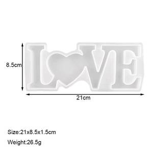 MUYULINS Fat Yaya Molde de silicona DIY con letras LOVE en inglés para decoración, herramientas para pasteles, resina epoxi en forma de barra transfronteriza - Product Image 6