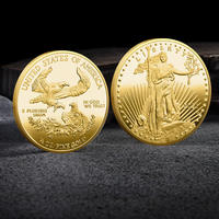 Koin Patung Liberty Antik 30mm Berukir, Berlapis Emas, Seni Rakyat, Kenang-kenangan Olahraga, Token Suvenir Khusus