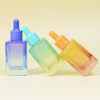 Flacon compte-gouttes carré de luxe personnalisé 30ml 60ml 2oz pour huiles essentielles cosmétiques et capillaires en verre avec compte-gouttes