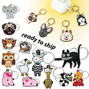 Funny Cartoon Animals Dogs Cats Carabiner Key Chain Ring PVC Rubber Promotional Eco-Friendly Durable Cute Packaging Fujian Bulk