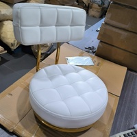 Chaise réglable rose et blanche pour salon de manucure et usage domestique, mobilier moderne en métal et cuir PU