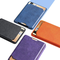 Nouveau porte-cartes magnétique en cuir avec support intégré invisible, multifonctionnel, universel, pliable, accessoire de bureau