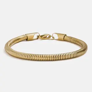 Vente en gros personnalisé 2mm 4mm rond serpent chaîne Bracelet en acier inoxydable hommes Bracelets