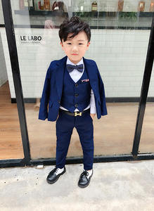 Traje de tres piezas de chaleco de color liso para niños, estilo europeo y americano, a la moda, para fiestas y eventos, modelo 2019 - Product Image 4