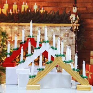 Artículo en Oferta: Velas Navideñas de Madera de 7L con Luz LED Cálida Blanca y Roja, Estilo Vintage con Temporizador - Product Image 6