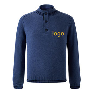 เสื้อสเวตเตอร์ขนแกะเมอริโนสำหรับผู้ชายเสื้อสเวตเตอร์ถักแบบสวมหัวแขนยาวสำหรับฤดูหนาวออกแบบได้ตามต้องการ - Product Image 1