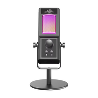 Micrófono de Condensador USB-C Profesional para Escritorio, Cableado, Cardioide, con Cancelación de Ruido, Iluminación RGB, para Juegos y Transmisiones en Vivo, 384KHz 24bit