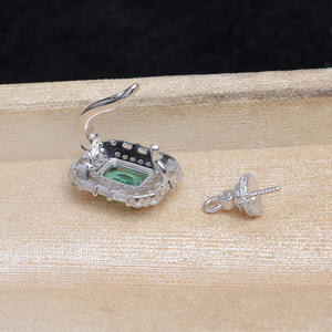 Pendentifs carrés baroques en argent S925 avec perles DIY, base vide de 12 à 16 mm avec fermeture à pression, accessoires et composants de bijoux 6060 - Product Image 4