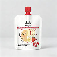 Pochette souple personnalisée à bec verseur, refermable avec bouchon, qualité alimentaire, résistante aux enfants, haute barrière, pour l'emballage de purée de fruits pour bébés, certifiée BRC