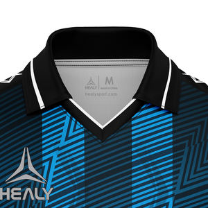Maduro Zigzag rayas fútbol Jersey negrita azul profundo transpirable cálido fútbol Jersey deporte Polos para entrenamiento de equipos - Product Image 3