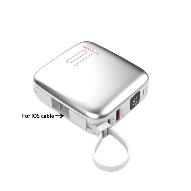 New Promotion PD 22.5W Portable PowerBank Fast Charging Led Display Build-in Cable Power Bank 20000mAh