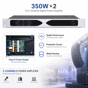 Amplificateur de puissance professionnel OEM 2 <span class=keywords><strong>canaux</strong></span> 350W classe D, prix usine, récepteur audio stéréo 1U pour sonorisation événementielle PA - Product Image 5