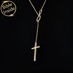 Infinity Cross Y <b>Necklace</b> With Nano Bible - Forever Faith <b>Necklace</b> - Product Image 3