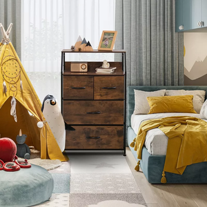 Commode sur mesure à 4 tiroirs grande et large unité d'organisation de rangement Commode en bois massif pour chambre à coucher Commode unité de rangement - Product Image 4