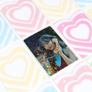 1000 pièces neuves !!! Série Macaron holographique, forme de cœur, mat + petites étoiles, pochettes pour cartes photo KPOP - Product Image 5