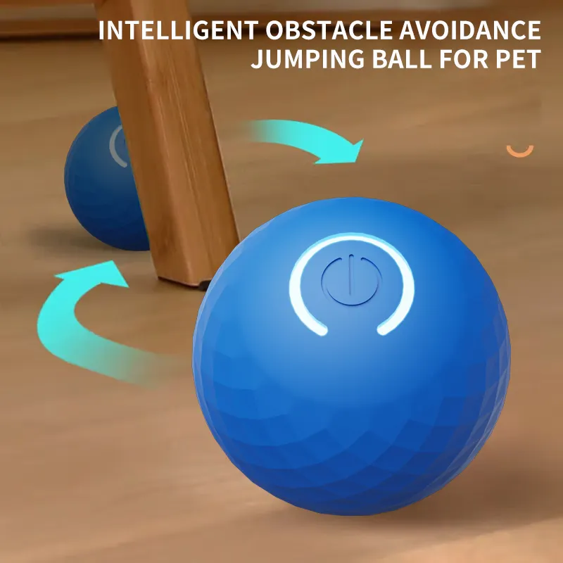 Bola pantul anjing elektrik pintar, bola anjing latihan hewan peliharaan anjing kucing interaktif bergerak sendiri bola anjing bergulir otomatis
