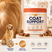 Complément alimentaire pour la croissance des poils des chiens à perte de poils, friandises à mâcher aromatisées à la viande, lécithine, huile de poisson, haute palatabilité, soutien du pelage, personnalisable