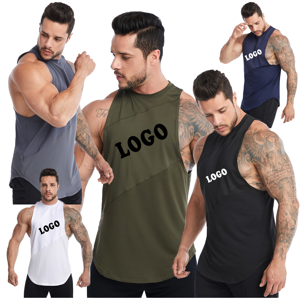 DOVEARK 2023 Summer GYM Sports Men Fitness Sleeveless Quick Drying Mesh Training Tank Top Burst Sweat Outside Wear Long Vest