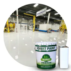 Hutan DIY modern tahan air warna solid epoxy resin a dan b cat lantai untuk gudang industri epoksi lantai dalam warna putih