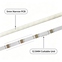 Guirlandes lumineuses RGBIC COB colorées 5mm PCB WS2812B/Ws2811 avec puce Bridgelux IC, télécommande, certifiées Energy Star, pour usage intérieur