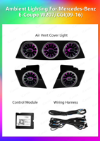 Kit d'éclairage d'ambiance intérieur LED RGB pour Mercedes Benz E-Coupe/CGI W207 2009-2016, accessoires pour les aérateurs avant