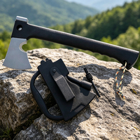 Hache de combat multifonctionnelle à double lame pour le camping, la chasse, la survie, tactique, manche en fibre de verre, 678g, 360mm