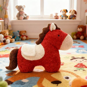 Creative New Year Horse Year throw <b>pillow</b>, uniquely shaped plush toy, <b>sofa</b>, living room, Spring Festival decoration, New Year - Product Image 3
