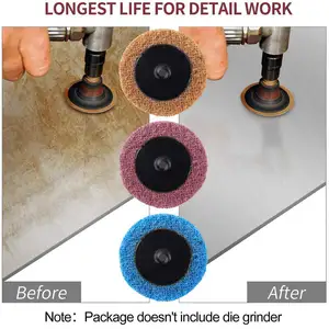 50-Piece 2-Inch Fine Surface Conditioning Discs Roll Lock Die Grinder Sanding Pads Abrasive Tools For Smooth Finish