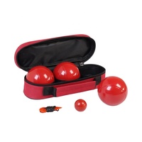 Lot de 3 boules de pétanque rouges avec sac personnalisé pour jeux en plein air