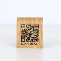 Panneau de menu en bois avec code QR personnalisé présentoir professionnel en bois enseigne de bureau en bois panneau à code QR de bureau