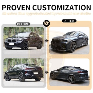 Bộ body kit phong cách Lar-te bằng sợi carbon cho BMW X6M F96 2020-2023, bao gồm: Lip trước, ốp sườn, khuếch tán sau, chụp ống xả, cánh gió capo. - Product Image 3