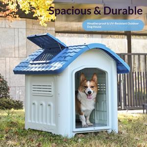 Chuồng chó gấp gọn cao cấp bằng nhựa, ngoài trời, chống thấm nước, có thể tháo rời, dễ vệ sinh, kiểu biệt thự, dành cho chó lớn - Product Image 2
