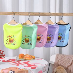 Birthday <b>Bear</b> Pet Vest <b>Pink</b> Checkered Cartoon Dog Cat Unisex Breathable Clothing Summer Autumn Winter Spring - Product Image 4