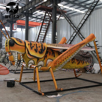 Décoration d'insectes animatroniques personnalisable pour parcs d'attractions, utilisation en extérieur et en intérieur, construction en métal et silicone